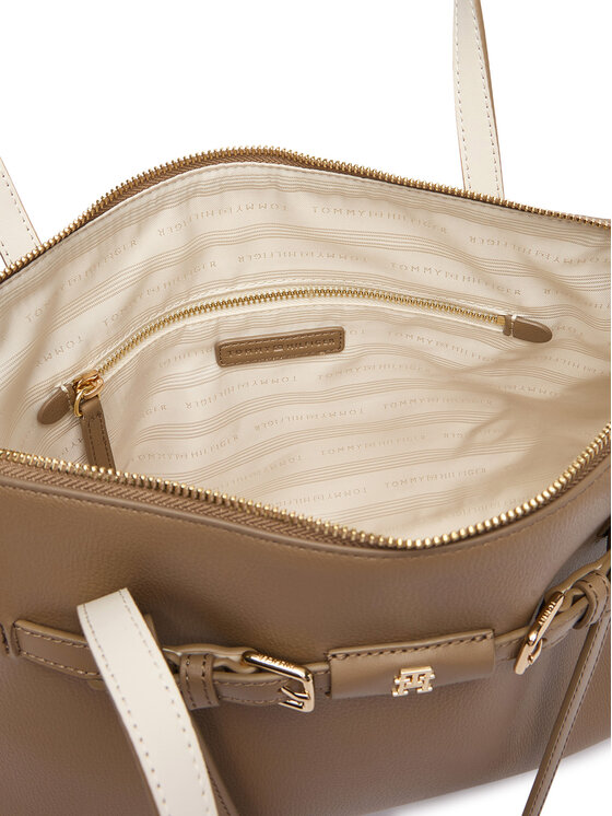 Tommy Hilfiger Tommy Hilfiger Handtasche Th Buckle Tote AW0AW19032 Beige