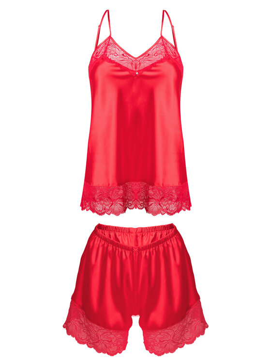 DKaren Lingerie DKaren Lingerie Komplet bielizny Brenda Czerwony Classic Fit