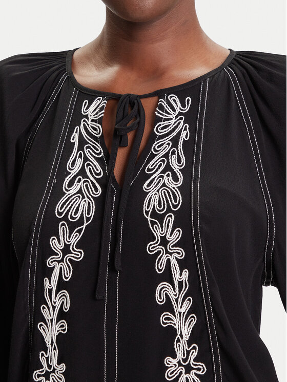 Desigual Desigual Μπλουζάκι Tallo 25WWBW07 Μαύρο Loose Fit