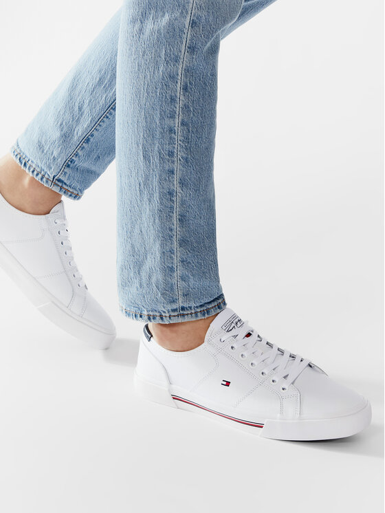 Tommy Hilfiger Sneakers Core Corporate Leather Vulc FM0FM03999 Blanc Modivo