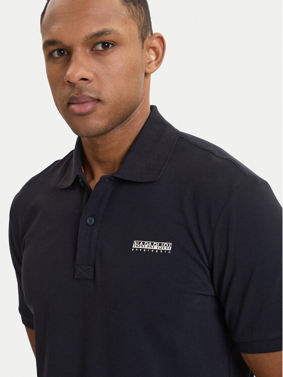 Napapijri Napapijri Tricou polo E-Small Box NP0A88TQ Negru Relaxed Fit