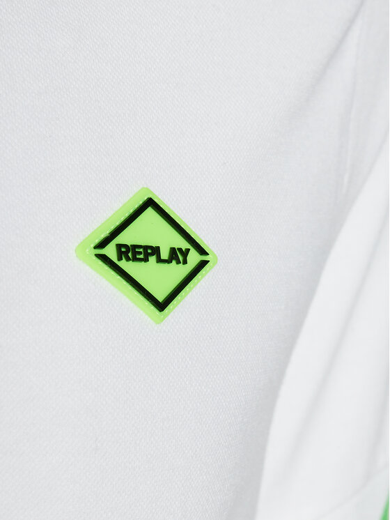 REPLAY Replay Тениска с яка и копчета M3540A.000.20623 Екрю Regular Fit