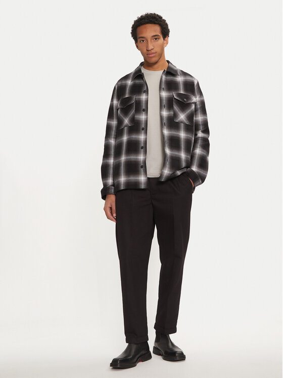 HUGO Hugo Camicia Enalu 50520104 Nero Oversize