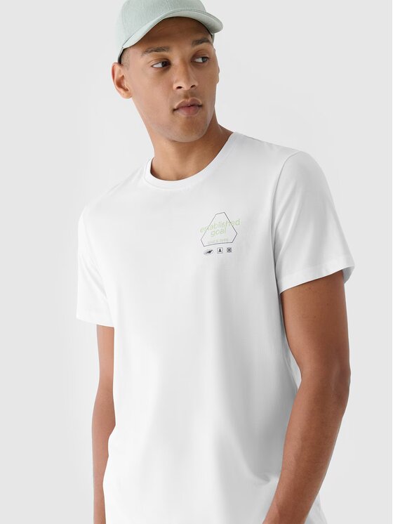 4F 4F T-shirt 4FRAW24TTSHM2302-10S Bianco Regular Fit