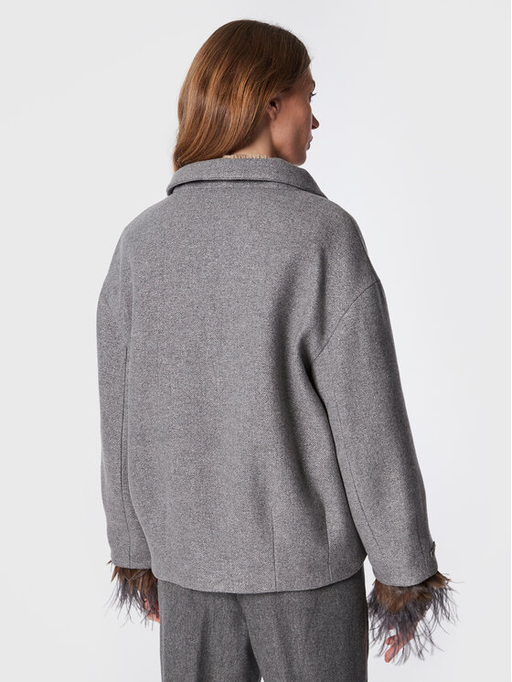 Peserico Peserico Wollmantel E21360D00A Grau Regular Fit