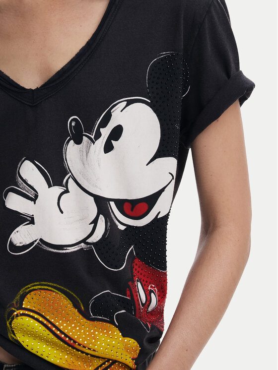 Desigual Desigual Majica Mickey Joker 25SWTKAG Črna Regular Fit