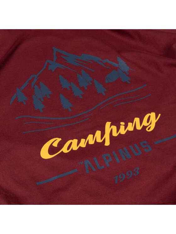 Alpinus Alpinus T-Shirt Polaris II Bordowy Standard Fit