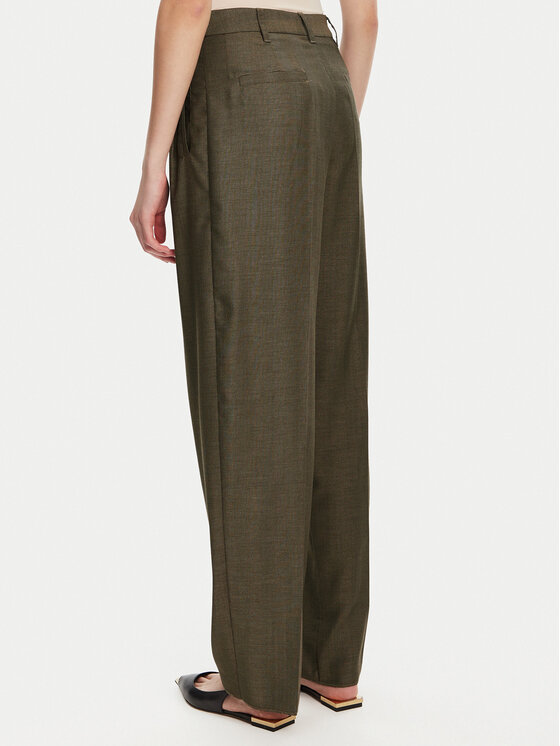 Marella Marella Bavlnené nohavice Hull 2523136161 Kaki Loose Fit