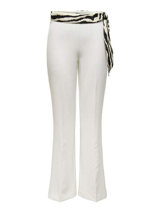 ONLY ONLY Παντελόνι γυναικείο Pantaloni onladora hw belt flared Λευκό Regular Fit