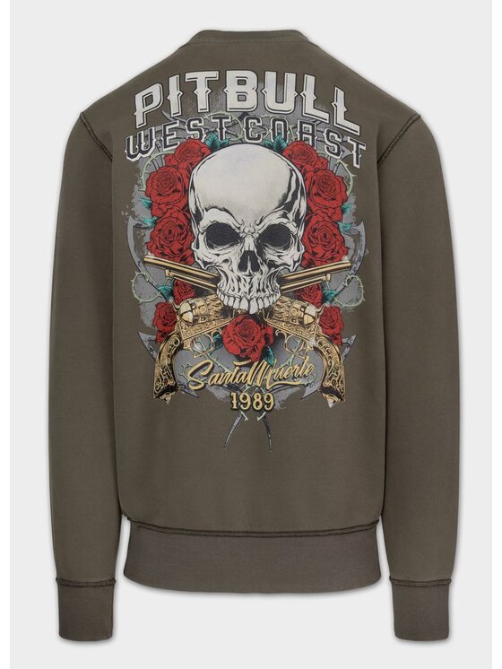 PITBULL PITBULL Bluza Washed SANTA MUERTE Zielony Regular Fit
