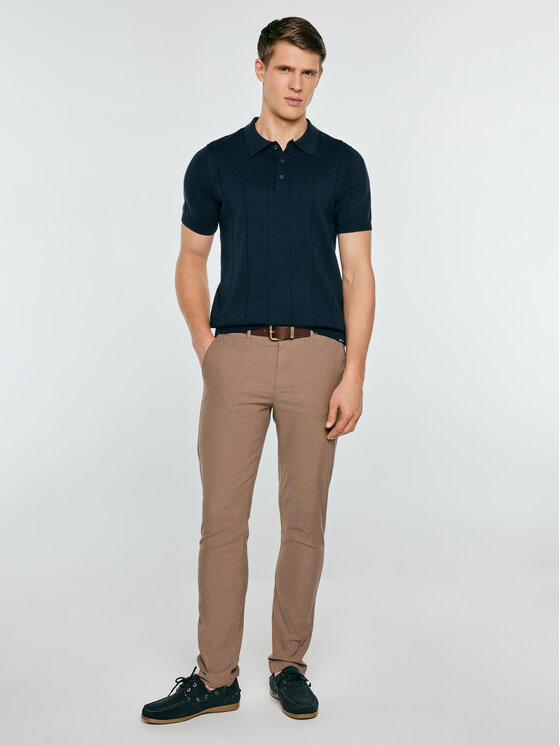 BIG STAR BIG STAR Sweter MATISON Granatowy Basic Fit