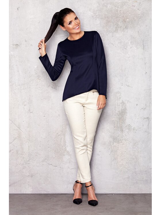 Infinite You Infinite You Blúzka M002 Tmavomodrá Basic Fit
