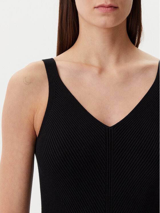 Lacoste Lacoste Strickkleid EF9270 Schwarz Slim Fit