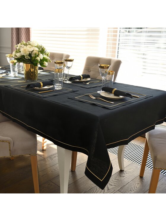 Roseberry Home Roseberry Home Podkładka na stół Royal Black Goldenline Czarny