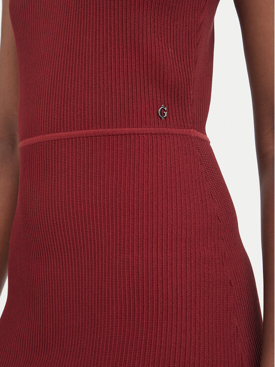 Guess Guess Trikotažinė suknelė W6BK88 Z1920 Ruda Slim Fit
