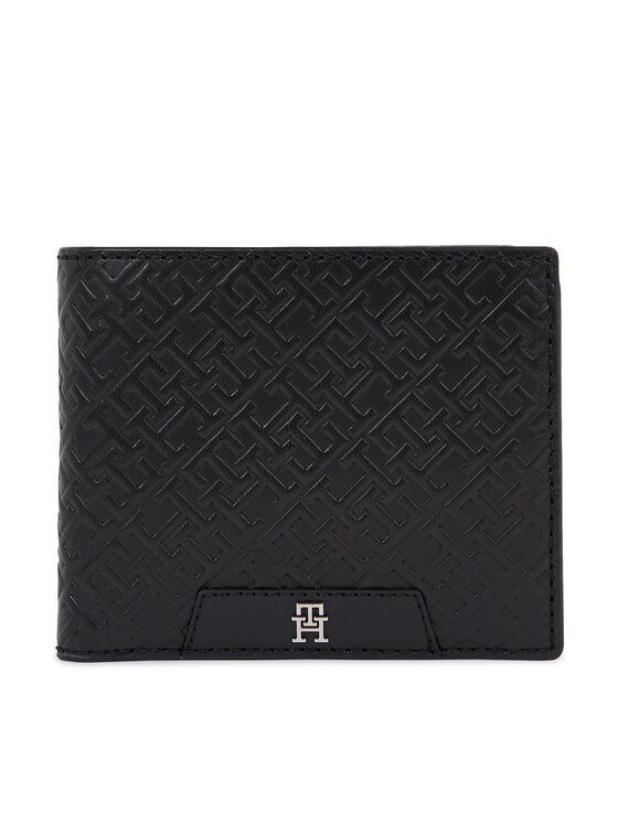 Tommy Hilfiger Tommy Hilfiger Maks Th Monogram Leather Cc And Coin AM0AM11595 Melns