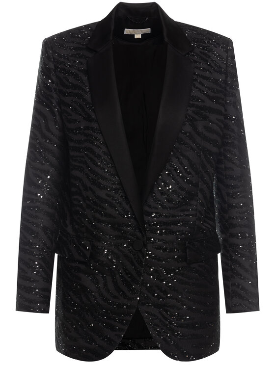 MICHAEL Michael Kors MICHAEL Michael Kors Sako Tiger Sequined Jacquard MH91EXLD4S Čierna Regular Fit