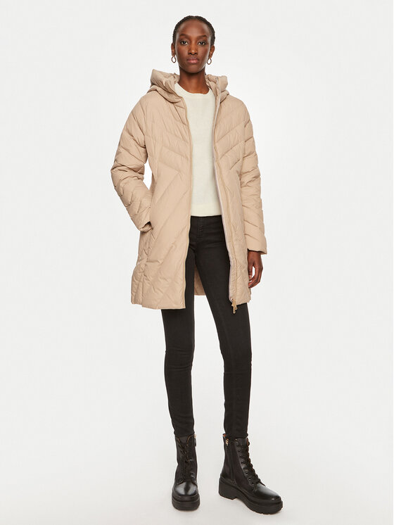 Tommy Hilfiger Tommy Hilfiger Пухено яке Chevron WW0WW42622 Бежов Regular Fit