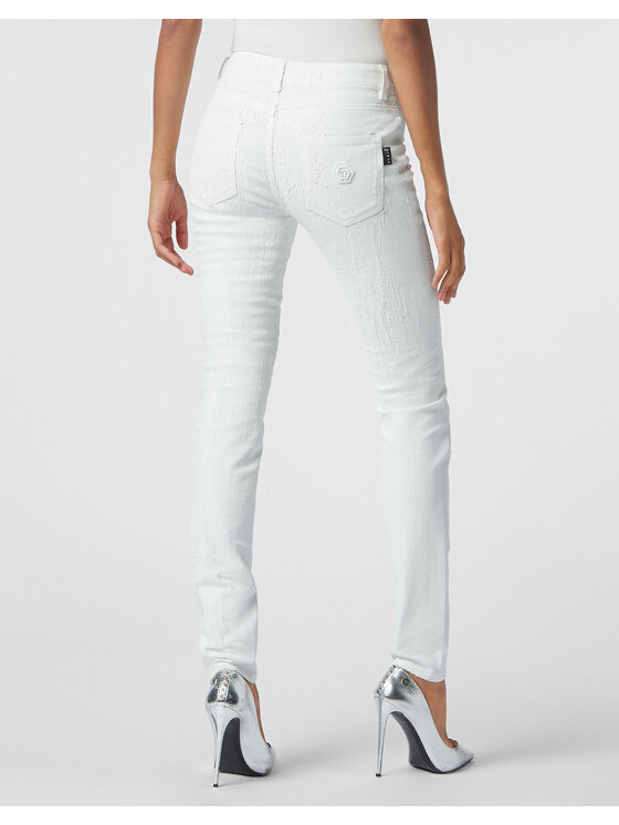 PHILIPP PLEIN PHILIPP PLEIN Jeggins 3099 Bílá Jegging Fit