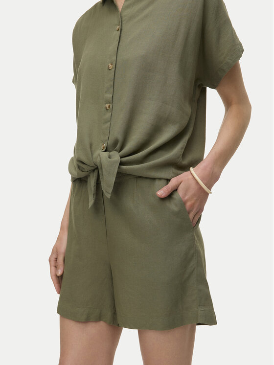 Vero Moda Vero Moda Medžiaginiai šortai Thea 10333804 Žalia Loose Fit