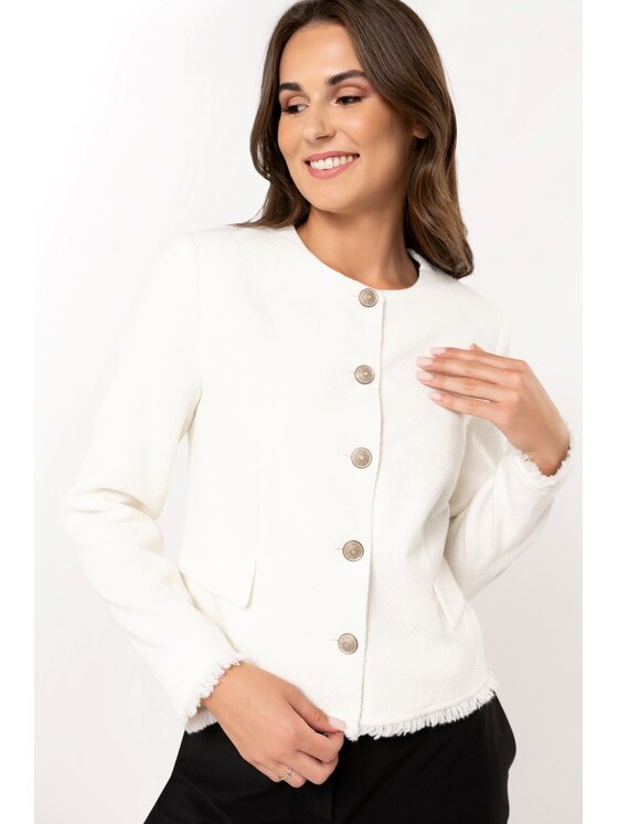 QUIOSQUE Marynarka WHITEBOX JACKET Biały Regular Fit Modivo.pl