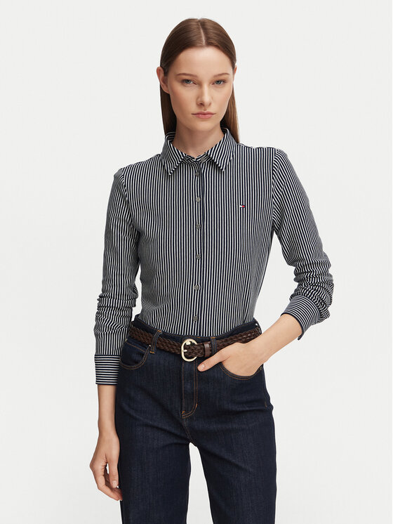 Tommy Hilfiger Cămașă WW0WW43528 Bleumarin Slim Fit