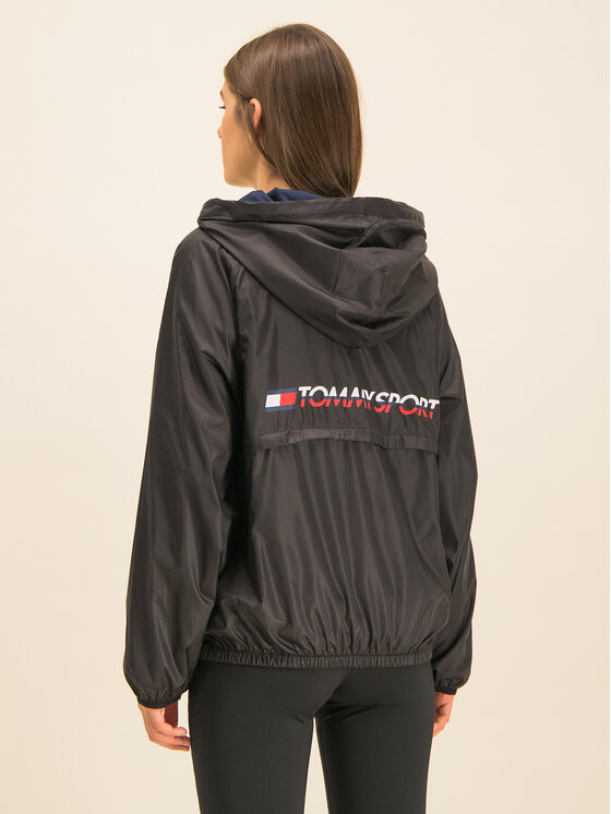 Tommy Sport Windjacke Windbreaker Lined With Back Logo S10S100418 Schwarz Regular Fit Modivo
