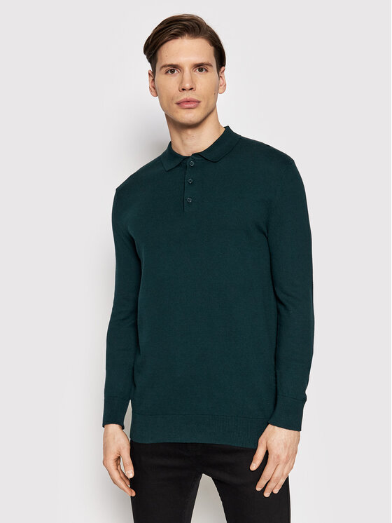 Maglione MK-181PLACKETK Verde Regular Fit