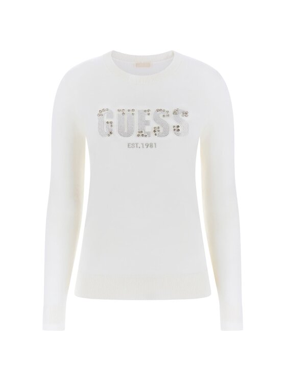 Guess Guess Пуловер 178749 Бял Classic Fit