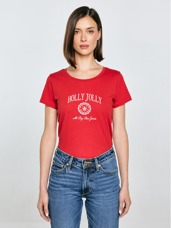 BIG STAR BIG STAR T-Shirt SERRA Czerwony Basic Fit