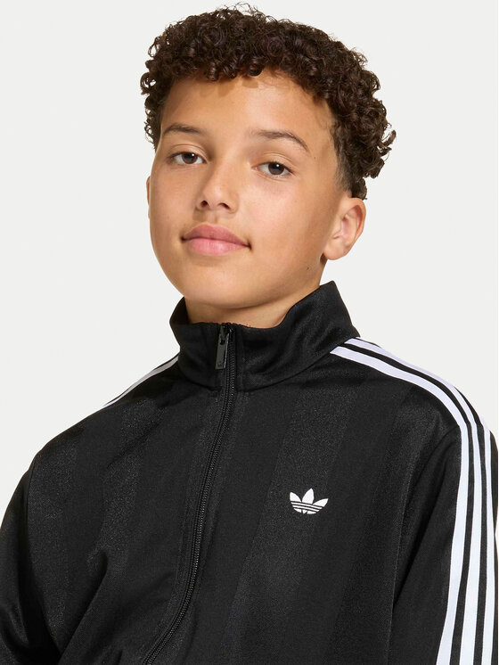 adidas adidas Mikina Firebird Jacquard KC6845 Čierna Loose Fit