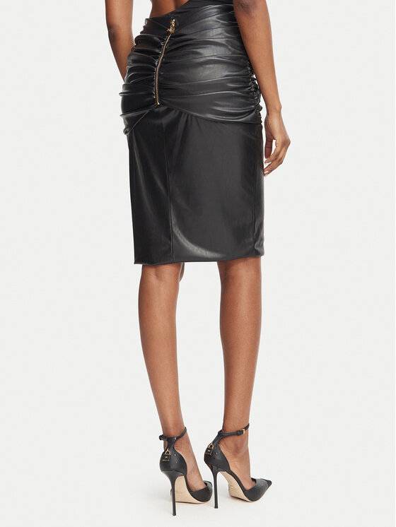 Elisabetta Franchi Elisabetta Franchi Suknja od imitacije kože GO-219-66E2-V260 Crna Slim Fit