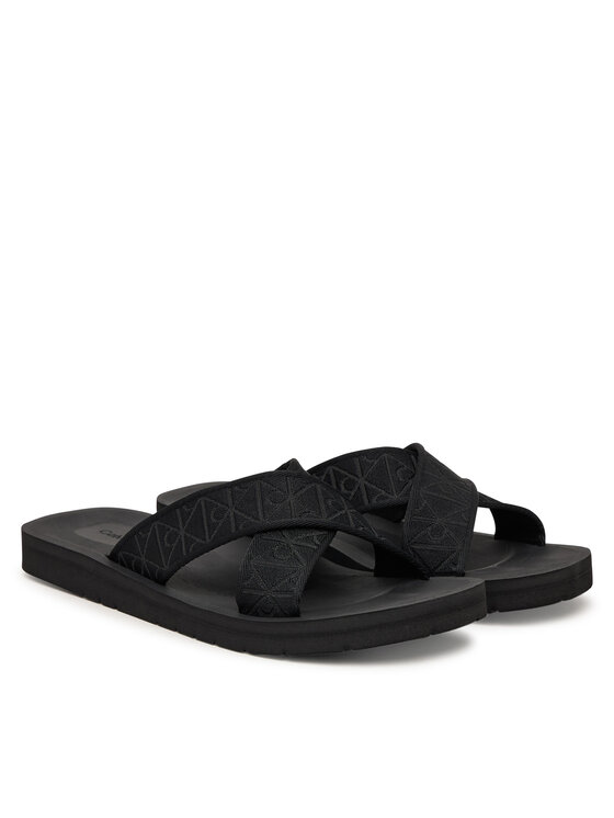 Calvin Klein Calvin Klein Παντόφλες Ess Diecut Xcross Wb Aop HM0HM02093 Μαύρο