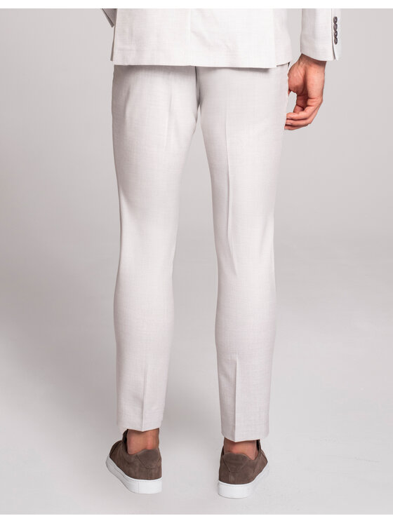 Borgio Borgio Spodnie garniturowe erve_01 Szary Slim Fit