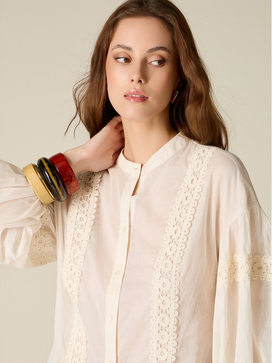 Oltre Oltre Koszula 5013J000831N011 Biały Regular Fit