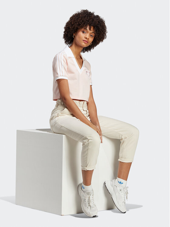 adidas adidas Поло Crop Polo Shirt IP3757 Рожевий