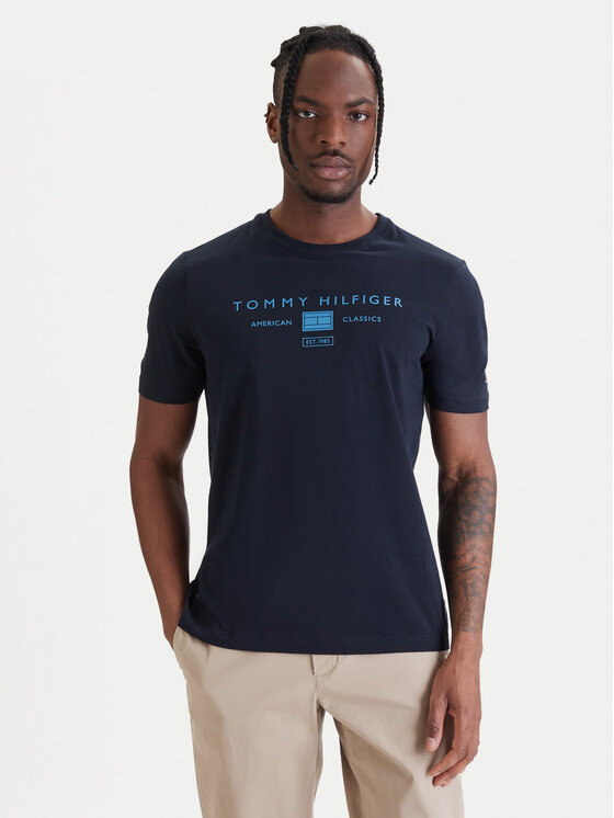 Tommy Hilfiger Tricou Brand Love MW0MW42365 Bleumarin Regular Fit