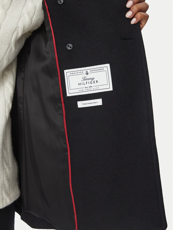 Tommy Hilfiger Tommy Hilfiger Vilnonis paltas WW0WW51522 Juoda Regular Fit