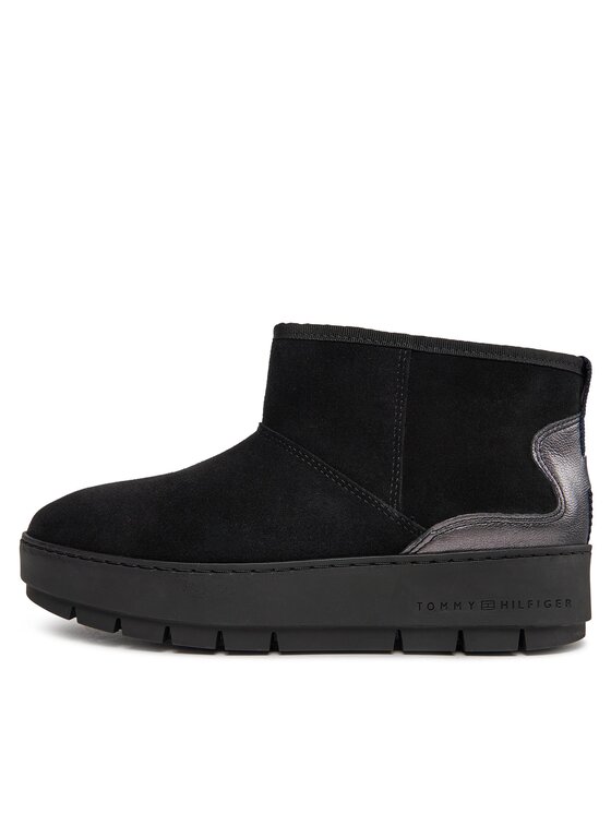 Tommy Hilfiger Tommy Hilfiger Śniegowce Metallic Suede Snowboot FW0FW07850 Czarny
