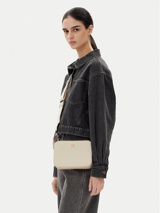 Tommy Hilfiger Tommy Hilfiger Kabelka Th Logotape Camera Bag AW0AW17229 Béžová
