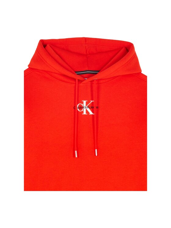 Calvin Klein Jeans Felpa MONOLOGO HOODIE J30J323749 Rosso Regular Fit Modivo