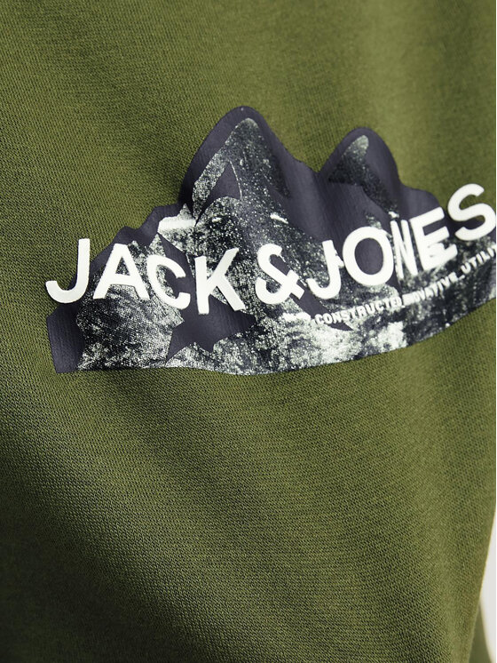 Jack&Jones Junior Jack&Jones Junior Majica dugih rukava Mountain Logo 12263372 Zelena Relaxed Fit