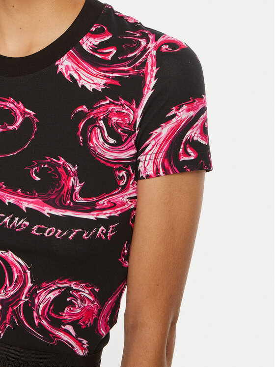 Versace Jeans Couture Versace Jeans Couture Tricou 77HAH608 JS409 Negru Slim Fit