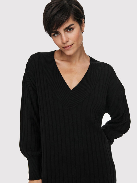 ONLY ONLY Sukienka dzianinowa New Tessa 15236372 Czarny Regular Fit