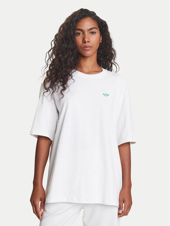 adidas Damski T-Shirt, rozmiar S, Biały, Retro Tennis Boyfriend JW0226