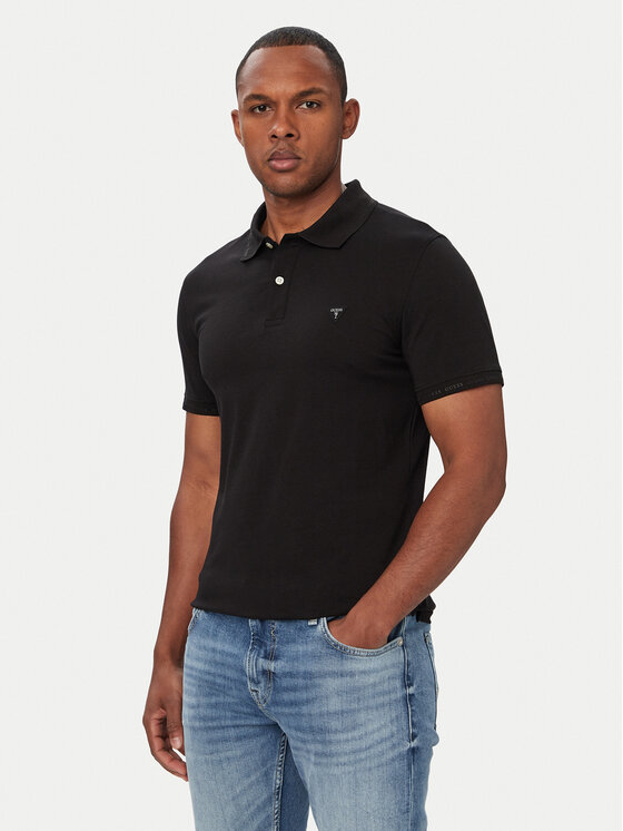 Guess Tricou polo M6YP66 K4394 Negru Extra Slim Fit