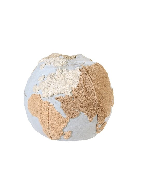 Lorena Canals Lorena Canals Poduszka dekoracyjna Pufa World Map 45 x Ø 50 cm Niebieski