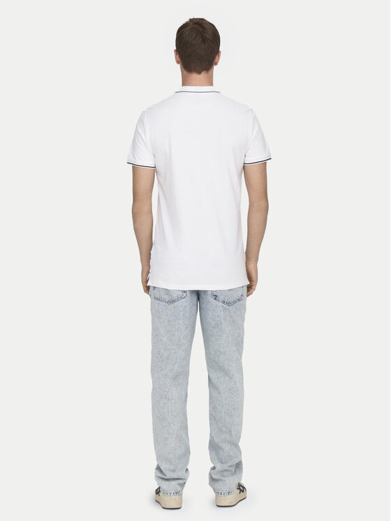 Only & Sons Only & Sons Тениска с яка и копчета Fletcher 22024827 Бял Regular Fit
