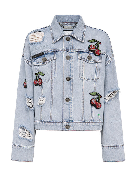 PHILIPP PLEIN PHILIPP PLEIN Kurtka jeansowa 31763 Niebieski Regular Fit