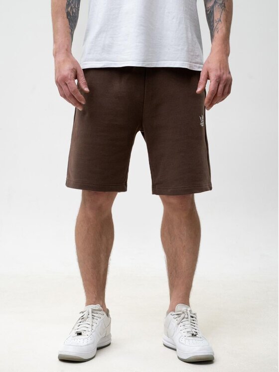 Jigga Wear Jigga Wear Szorty materiałowe Krótkie spodenki dresowe na lato 131842 Brązowy Regular Fit